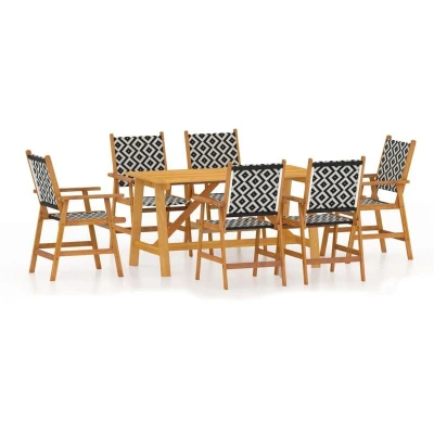 Image of vidaXL 7 Piece Garden Dining Set Solid Wood Acacia