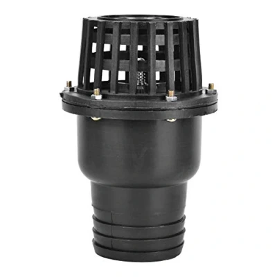 Image of Check Valve, Water Pump Foot Valve Black PVC Low Pressure Flat for Fluid Machine with Professionally Practically, Threaded Tube Fittings (3in)