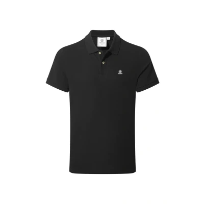 Image of TOG24 Braunton Men&#039;s Polo Shirt, Short Sleeves Cotton Pique Polo, Branded Buttons Black