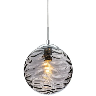 Image of Mercury Globe Pendant Light Chrome with Smoked Glass