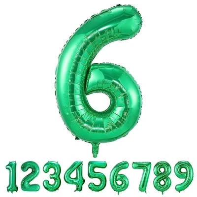 Image of Number Balloons 6,Green 6 Balloon 40 Inch Giant Helium Foil for Boys Girls Party Decor Birthday Anniversary Graduation Decorations Supplies