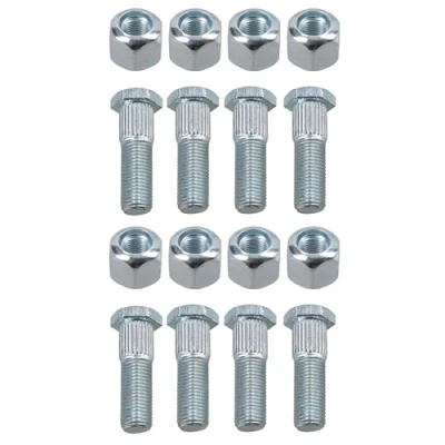 Image of Pack of 8 3/8&quot; UNF Wheel Studs And Nuts For 4&quot; PCD Trailer Suspension Hubs