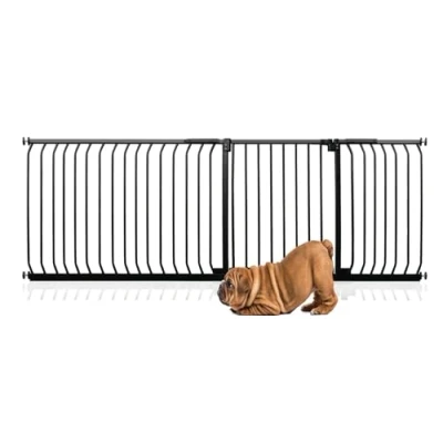 Image of Bettacare Elite Pressure Dog Gate, 207cm 216cm, Matt Black, Fit Pet Gate for and Puppy, Barrier, Easy Installation