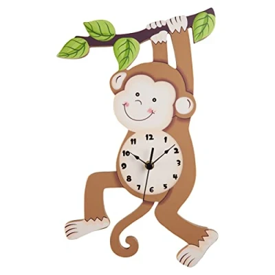 Image of Kids Monkey Wall Clock Animal Themed Sunny Safari by Fantasy Fields TD 0081AR
