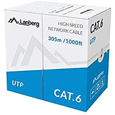 Image of lanberg LCU6/10cc 0305 PLUG CAT 6 SOLID NETWORK CABLE UTP 305 m Grey