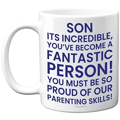 Image of Funny Son Gifts Amazing Inspirational Mug from Mum, Birthday Gifts, Gift Dad, for Sons, Christmas Idea, 11oz Ceramic Premium Dishwasher Safe Mugs