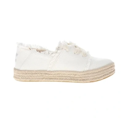 Image of TOMS Carolina LACE UP Espadrilles, Women&#039;s, Size: 7.5, White Textile