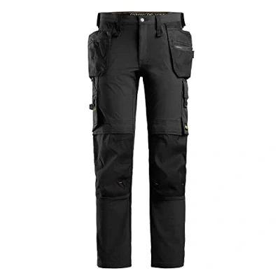 Image of Snickers AllroundWork Full Stretch Trousers Holster Pockets Black/Black 44