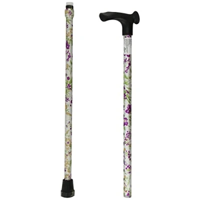 Image of HOMECRAFT Comfy Grip Stick, 738 955mm, Left Hand, Woodland Flower, Non Folding, Walking Stick for Support &amp; Stability, Contoured Handle, Handicapped Disabled (Eligible VAT exemption in the UK)