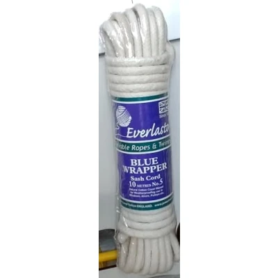 Image of Everlasto &#039;Blue Wrapper&#039; UK Made Quality Waxed Cotton Sash Cord No.5 (8.5mm) x 10m