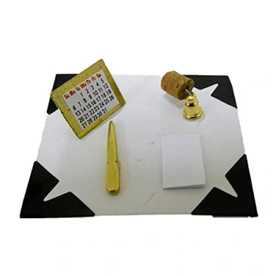 Image of Melody Jane Dolls House Miniature 1:12 Scale Study Office Accessory Desk Blotter wt Calendar