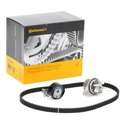 Image of 1609120580, 1609525180, 1610793280 Water Pump + Timing Belt Kit CONTITECH CT1067WP1 104 17mm PEUGEOT: Partner I Combispace, 207 Hatchback