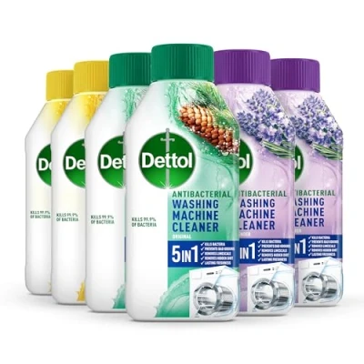 Image of Dettol Antibacterial Washing Machine Cleaner, Multipack of 250ml 2 x Original, Lemon and Lavender Total 6 Packs.