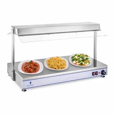Image of Royal Catering Electric Hot Plate Food Warmer Buffet Plexiglass Cover 2000W 4 Halogen Lamps 120x50cm RCHP 120 (230V, 4x300W Lamps, Heating Surface 120x50cm, 30 110C)