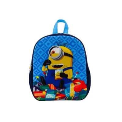 Image of mybagstory Minions 3D Backpack Boys Blue Child School Kindergarten Daycare Bag Adjustable Straps Gift Idea 12 Inch, Blue, Enfant