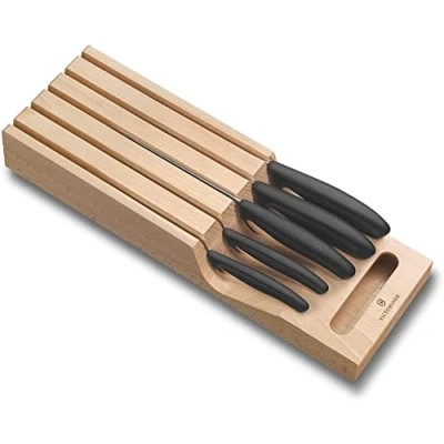 Image of Victorinox In drawer Knife Holder, Contains 5 kitchen knives, Practical Storage, Swiss Made, Beige