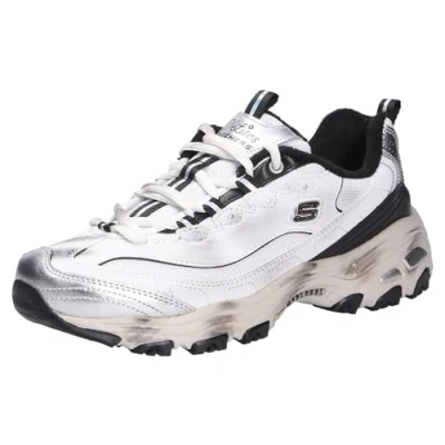 Image of Skechers D&#039;LITES Trainers black/multicoloured, Women&#039;s, Size: 4.5, Black/multi coloured leather and imitation