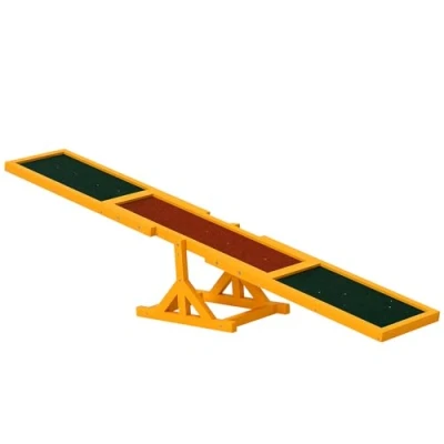 Image of PawHut Wooden Pet Seesaw for Big Dogs, Agility Training Equipment Dogs with Anti Slip surface, 180 x 30 30cm Natural