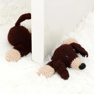 Image of Animal Crochet Door Stop Handmade Animals Stoppers Cute Rat/Puppy Decorative Stopper Cartoon Creative Floor Stops for Home and Office
