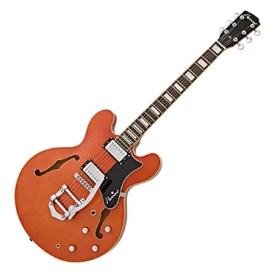 Image of Hartwood Revival Semi Acoustic Guitar with Vibrato Orange