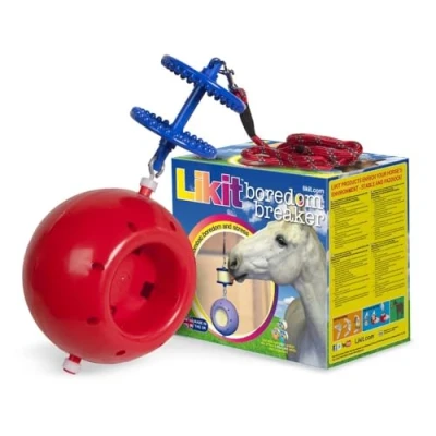 Image of Likit Boredom Breaker Pony/Horse Toy: Blue/Red