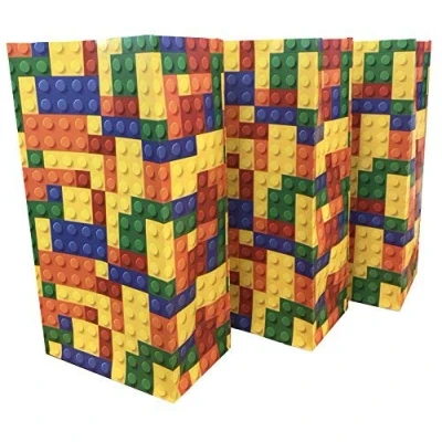 Image of Building Blocks/Bricks Party Pick n Mix Bag Sweet Bags (30 Bags)