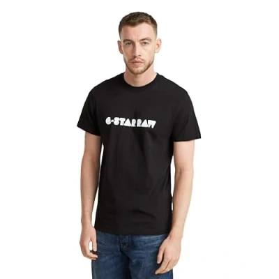 Image of G STAR Men&#039;s Graphic Script R T Shirt, Black (Dk D25680 336 6484), L