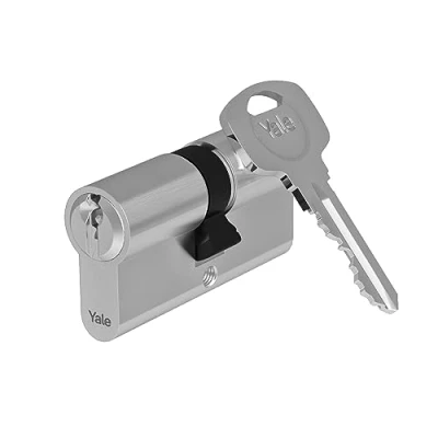 Image of Yale 10 0552 3030 00 2201 30X30 NI YC500+ Cylinder Lock 30 x mm, 5 Pins Exterior, Interior, Entrance Door 3 Keys, Nickel Plated