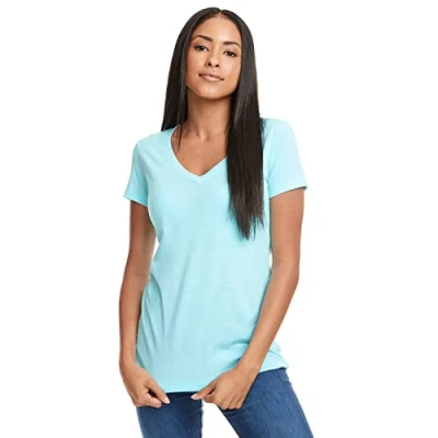 Image of Next Level NL1540 Women&#039;s Lightweight V Neck Jersey T Shirt Cancun N1540 M