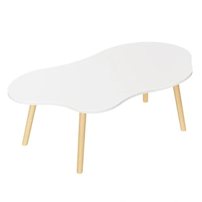 Image of joukares Cloud Coffee Table, Oval Table with Shape, Minimalist Display Mid Century Modern Center for Living Room Small Space White L 31.5&quot; x W 15.75&quot; H 16.14&quot;