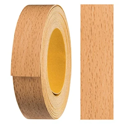 Image of haggiy melamine edge tape self adhesive 18 mm x 5 m I furniture secure hold without ironing banding veneer for shelves/wooden panels (Samerberg Beech)