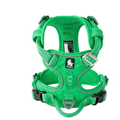 Image of WINHYEPET True Love No Pull Dog Harness Extra Reflective Pet for Small Medium Large Dogs Adjustbale Running Walking Padded Soft Mesh Vest Easy Control TLH56512(Grass Green,M)