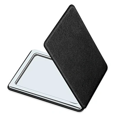 Image of YTZJ Direct Compact Mirror for Men, Women and Girls, Black Travel Folding Vanity Makeup Mirrors Purse,Handbag Pocket, Portable Double Sided Magnifying Cosmetic without Distortion