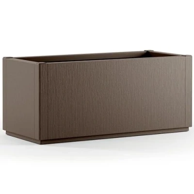 Image of CASARIA® Ethica Flower Box Planter 80L Capacity 80 x 36 35 cm, Drain Base, Winterproof, Garden Planter, Plant Pot, Tub Robust Weatherproof Plastic Brown