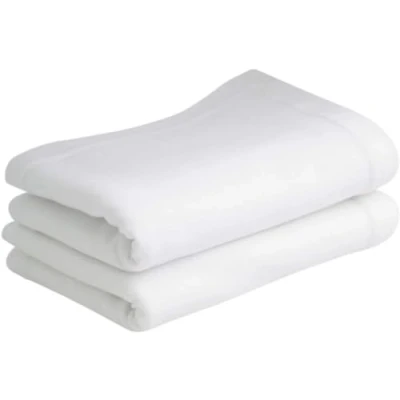 Image of Bloomsbury Mill Flat Sheets for Baby Pram, Crib, Cot &amp; Moses Basket 2 Pack 100% Skin Sensitive Organic Cotton Soft and Breathable Jersey Newborn Plain White 75x100cm