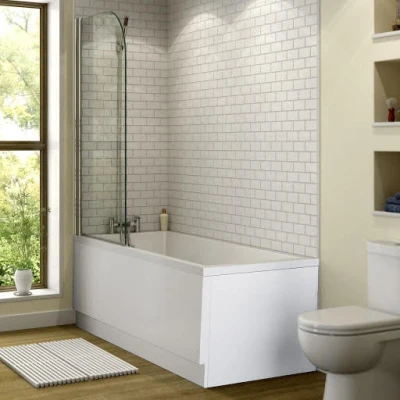 Image of Ceramica Single Ended Square Bath With Side And End Panel 1800x800mm