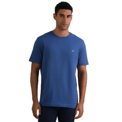 Image of GANT Mens Fit Shield T Shirt Vintage Blue XXL