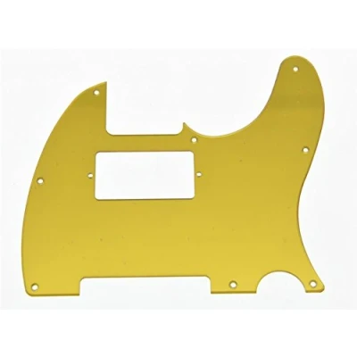 Image of KAISH 8 Hole Tele Style Guitar Pickguard Humbucker Pick Guard for Telecaster/Tele Gold Mirror