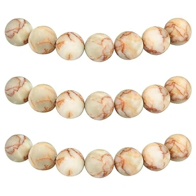 Image of MJDCB Natural Round Stone Beads 10mm Blood Loose Gemstone for Jewelry Making Bracelet Necklace 35pcs