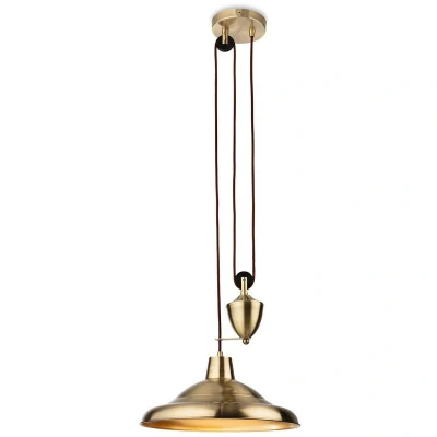 Image of Suffolk Rise &amp; Fall Pendant Light Antique Brass