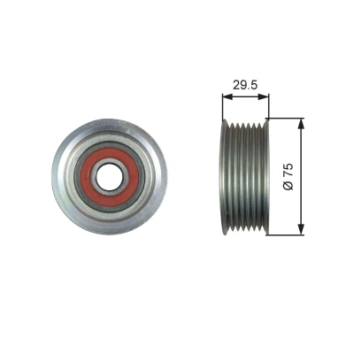 Image of 56980RSRE01 Idler Pulley GATES T36447 PowerGrip with grooves HONDA: CIVIC 8 Hatchback