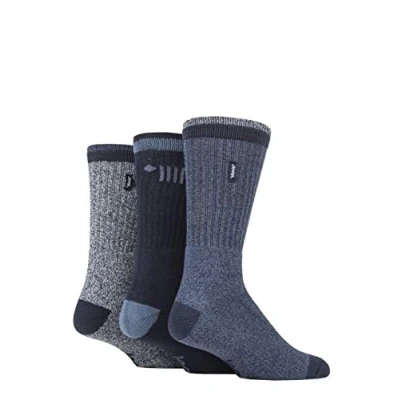 Image of Mens 3 Pair Jeep Terrain Leisure Socks Navy / Sky 6 11