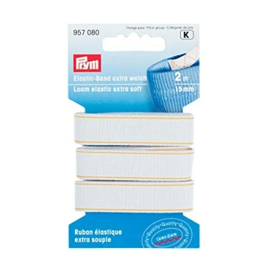 Image of Prym Loom Elastic Extra Soft, Polyester, White, 14 x 6.7 1.4 cm