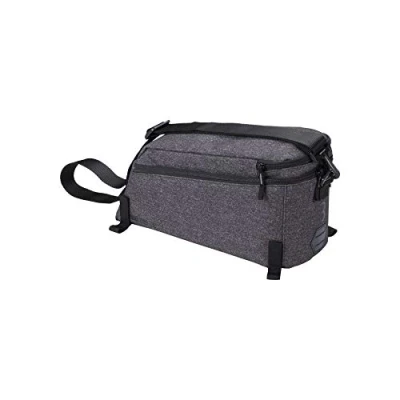 Image of BBB Cycling Bicycle CarrierPack BSB 138 Bike Bag for Rear Frame 6L with Shoulder Strap Multifunctional Adjustable Rack Storage Pack, Grey Melange