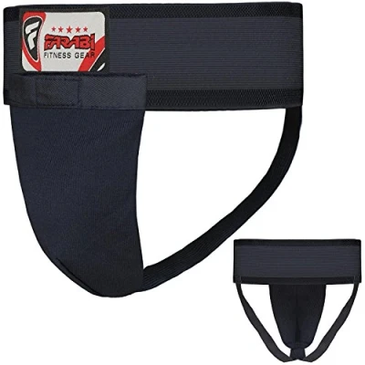 Image of Farabi Sports Groin Guard MMA Martial Arts Boxing Protector Strain Support Krav Maga (M, Black)