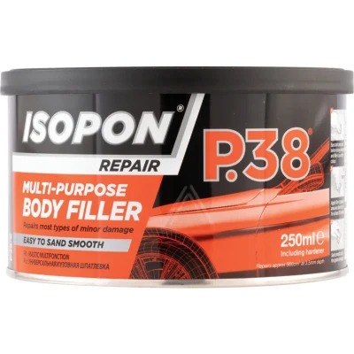 Image of U POL Isopon Easy Sand Bodyfiller P38 250ml Repairs Damaged Body Panels on Vehicles Fills Minor Scratches Or Serious Dents Used Bare Steel And Original Paint