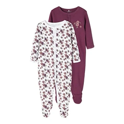 Image of Name it Nbfnightsuit 2PACK Sleep suit for kids, Size: 4 6m, Prune purple