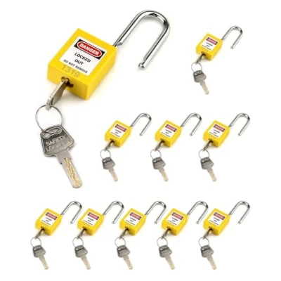 Image of QWORK Lockout Tagout Locks, Safety Padlock, 10 Yellow Padlocks with 20 Keys, Keyed Different, for Lock Out Tag Stations and Devices