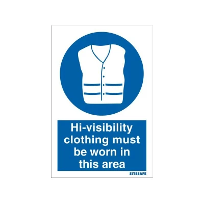 Image of Sitesafe Hi visibility Clothing Must Be Worn 297 x 210mm S/A