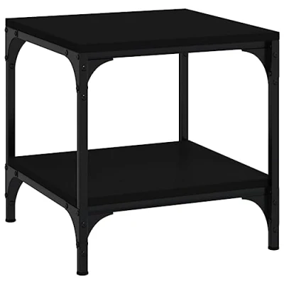 Image of vidaXL Side Table Living Room Bedroom Hallway Furniture End Sofa Console Couch Tea Telephone Lamp Coffee Black Engineered Wood